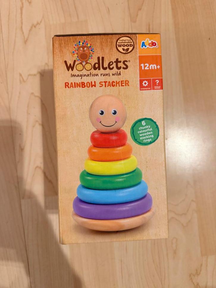 Woodlets Rainbow Stacker - Nieuw in verpakking, Kinderen en Baby's, Speelgoed | Babyspeelgoed, Nieuw, Overige typen, Ophalen of Verzenden