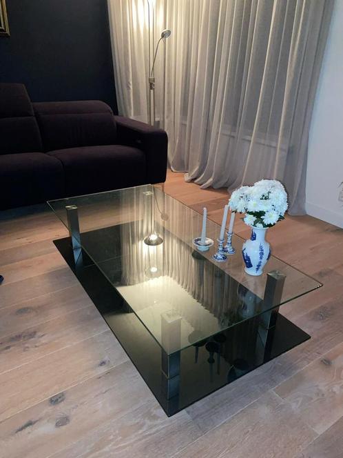 Gt Design Venezia glazen salontafel, Huis en Inrichting, Tafels | Salontafels, Zo goed als nieuw, Minder dan 50 cm, 50 tot 100 cm