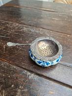 Oud verzilverde delfts blauw theezeefje, Ophalen of Verzenden