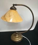 Vintage lamp met geel glas, Antiek en Kunst, Ophalen