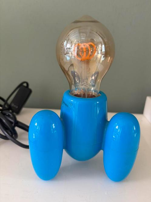 Vintage Space Age raket lamp blauw, Huis en Inrichting, Lampen | Tafellampen, Zo goed als nieuw, Minder dan 50 cm, Kunststof, Ophalen of Verzenden