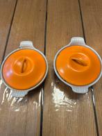 2x Le Creuset pannetje met deksel, gebruikt, 14 cm doorsnede, Ophalen of Verzenden, Gebruikt, Gietijzer, Overige typen