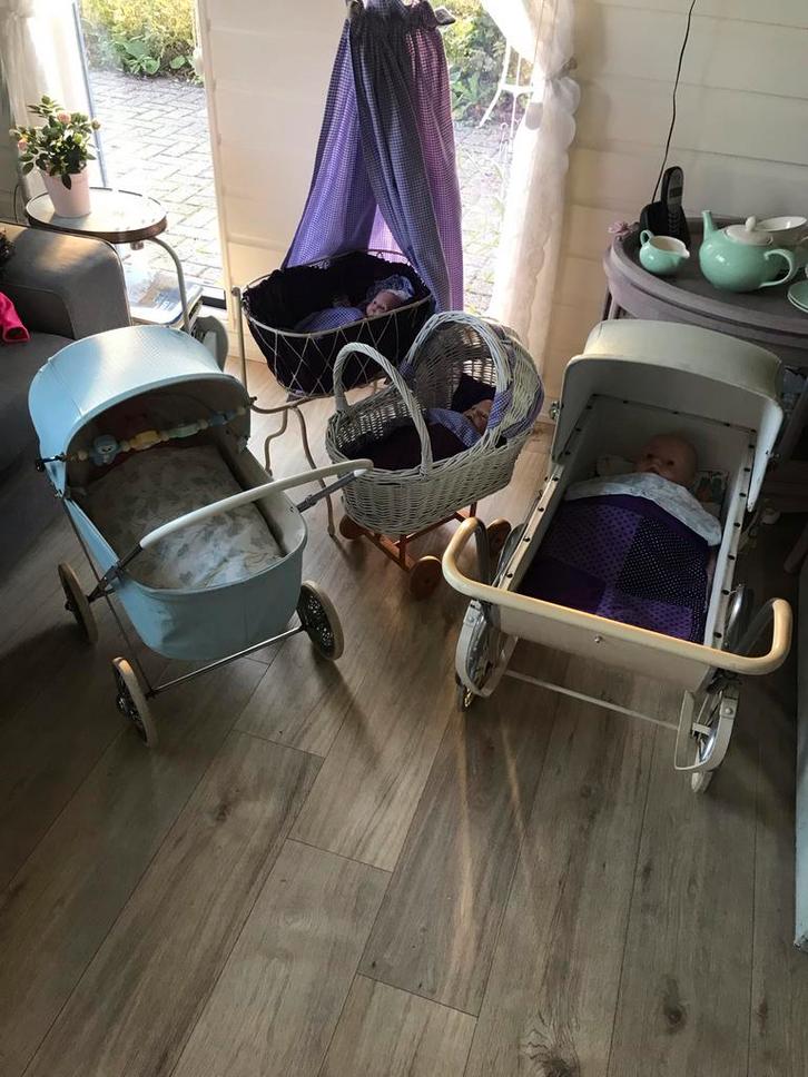 Vintage Poppenwagens & Wiegje - Jaren 50, Kinderen en Baby's, Speelgoed | Babyspeelgoed, Gebruikt, Overige typen, Met wieltjes