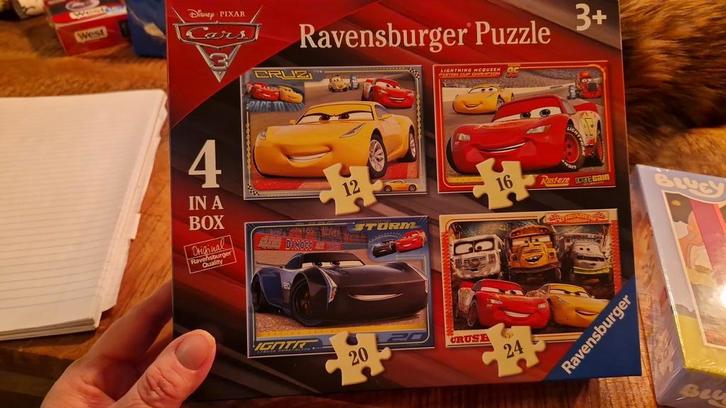 Ravensburger Cars 3 Puzzel - 4 in 1, Kinderen en Baby's, Speelgoed | Kinderpuzzels, Zo goed als nieuw, 4 tot 6 jaar, Meer dan 50 stukjes