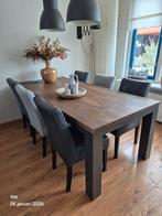 6 persoons eettafel met stoelen, Huis en Inrichting, Tafels | Eettafels, Ophalen, 200 cm of meer, 50 tot 100 cm, Vijf personen of meer
