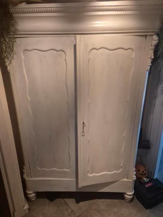 Mooie oude biedermeier meidenkast/garderobe, Antiek en Kunst, Antiek | Meubels | Bedden, Ophalen