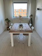 Mooi houten eettafel – landelijke stijl, Huis en Inrichting, Stoffering | Vloerbedekking, 75 m² of meer, Wit, Ophalen of Verzenden