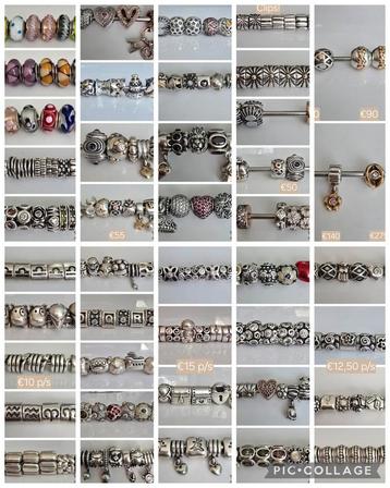 Prachtige originele Pandora bedels zilver, bicolor, rosegoud beschikbaar voor biedingen