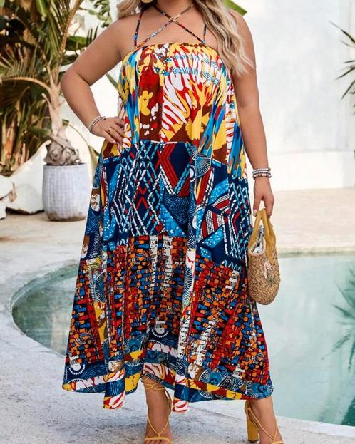 Jurkje Koos (54 tm 66) ** NIEUW **, Kleding | Dames, Grote Maten, Nieuw, Jurk, Blauw, Verzenden