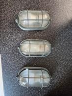 3 Vintage Scheepslampen / Industriële Lampen, Huis en Inrichting, Lampen | Wandlampen, Ophalen, Gebruikt, Glas, Industrieel