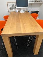 Solide eiken eettafel 4 personen, Ophalen, Gebruikt, 50 tot 100 cm, Vijf personen of meer