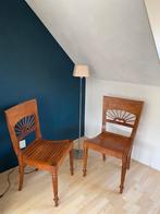 4 Teakhouten eetkamerstoelen, Huis en Inrichting, Stoelen, Ophalen, Gebruikt, Bruin, Vier