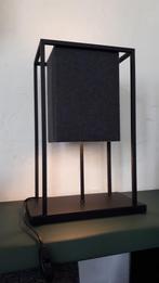 Tafellamp zwart met stoffen kap in antraciet, Ophalen of Verzenden, Zo goed als nieuw, Metaal, Modern