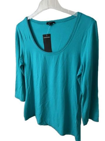 NIEUW CLAUDIA STRATER t-shirt top lange mouw zeeblauw 40 beschikbaar voor biedingen
