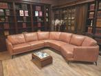 Cognac leren hoekbank, Ophalen, Cowboy rodeo, Info@chesterfieldjunkie.nl, Hoekbank