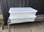 2x IKEA SAMLA Bak met deksel, transparant, 79x57x18 cm, Doe-het-zelf en Verbouw, Kratten en Dozen, Ophalen, 40 tot 60 cm, 75 tot 100 cm