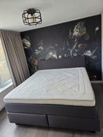 Boxspring 180x200 Luna Dark-Grey + Poten & Matrashoes, Tweepersoons, Ophalen of Verzenden, Zo goed als nieuw, 180 cm