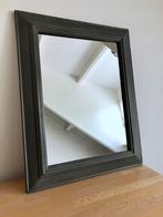 Antieke spiegel met antraciet houten lijst, Ophalen, Rechthoekig, Minder dan 50 cm