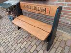 Stevige tuinbank met Amsterdam ingegraveerd, Ophalen, Zo goed als nieuw, Hout