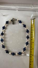 lapis lazuli met zilveren sluiting, Sieraden, Tassen en Uiterlijk, Kettingen, Gebruikt, Blauw, Ophalen of Verzenden, Steen of Mineraal