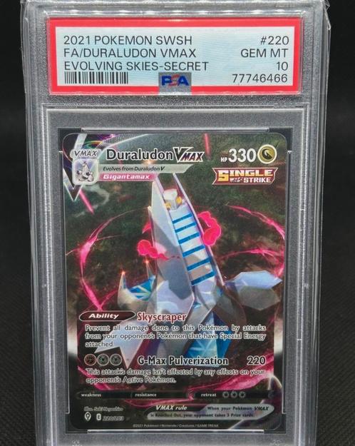 Duraludon VMAX Alt Art Evolving Skies 220/203 - PSA 10, Hobby en Vrije tijd, Verzamelkaartspellen | Pokémon, Ophalen of Verzenden