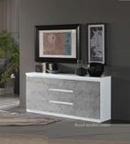 Hoogglans Commode Dressoir-zwart wit marmer- SALE----, 50 tot 70 cm, Nieuw, 105 cm of meer, Ophalen of Verzenden