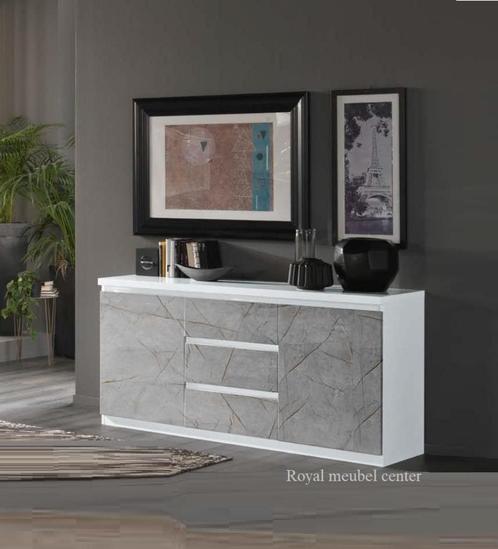 Hoogglans Commode Dressoir-zwart wit marmer- SALE----, Kinderen en Baby's, Kinderkamer | Commodes en Kasten, Nieuw, 105 cm of meer