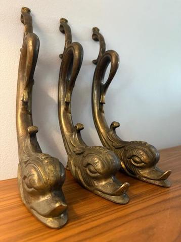 3 bronzen vissen, dolfijn, Italiaans, antiek, rond 1900 beschikbaar voor biedingen