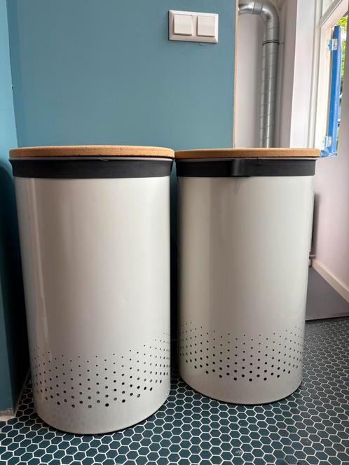 Brabantia wasbox 60L met kurken deksel 1 x, Huis en Inrichting, Woonaccessoires | Prullenbakken, Zo goed als nieuw, Metaal, 50 tot 75 cm