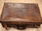 Oude vintage bruine leren koffer leer 60 x 40, Ophalen, Gebruikt, Leer