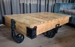 Mooie industriele salontafel, Ophalen, 100 tot 150 cm, 50 tot 100 cm, Zo goed als nieuw