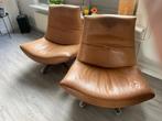 Design stoelen met echt lederen bekleding, Huis en Inrichting, Banken | Bankstellen, Modern, Gebruikt, Leer, Ophalen