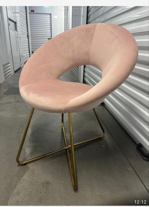 Roze fluwelen stoel, Huis en Inrichting, Fauteuils, Zo goed als nieuw, Minder dan 75 cm, Ophalen