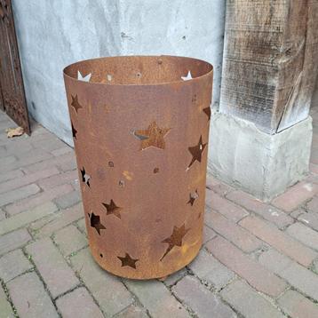 Groot metalen windlicht roest vuurkorf kerst ster *Etage3* beschikbaar voor biedingen