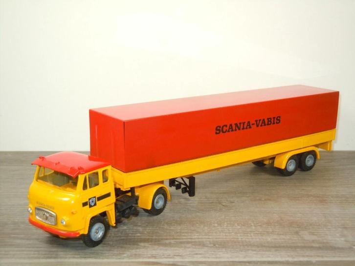 Scania Vabis LBS 76 Truck & Trailer - Tekno 1:50, Hobby en Vrije tijd, Modelauto's | 1:50, Zo goed als nieuw, Bus of Vrachtwagen