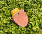 Franse terracotta muurbloempot deels geglazuurd, Tuin en Terras, Tuin, Rond, Ophalen of Verzenden, Zo goed als nieuw