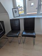 Leren eetkamerstoelen 4x bruin, Ophalen, Gebruikt, Bruin, Leer