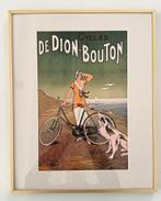 ingelijste art deco reclame poster fiets Dion Bouton, Verzamelen, Posters, Reclame, Ophalen of Verzenden, A1 t/m A3, Zo goed als nieuw