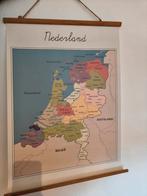 Landkaart NL schoolplaat, Antiek en Kunst, Ophalen of Verzenden, Aardrijkskunde