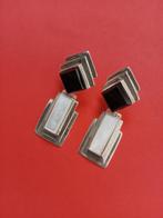 Mooie Lange Zilveren Art Deco Oorstekers - Zwarte Onix met P, Sieraden, Tassen en Uiterlijk, Antieke sieraden, Verzenden, Zilver