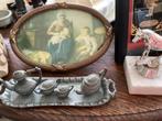 Thee koffie pot // melk suiker  miniatuur Tin massief, Antiek en Kunst, Ophalen of Verzenden