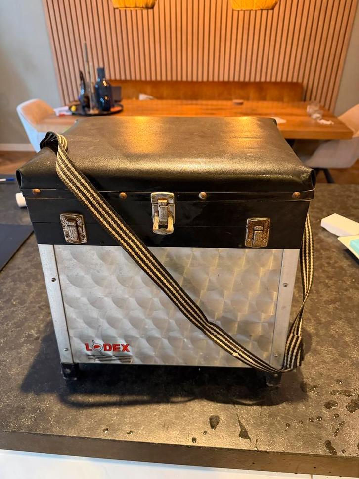 Lodex viskoffer - Vintage opbergkoffer, Huis en Inrichting, Woonaccessoires | Kisten, Gebruikt, Minder dan 50 cm, Metaal, Ophalen