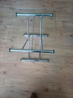 Vintage jaren 70 salontafel chroom & glas, Ophalen, Gebruikt, 50 tot 100 cm, 50 tot 75 cm