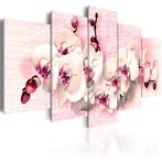 711 Roze Paars Orchidee 5 Luik Canvas Schilderij 200x100cm, Antiek en Kunst, Ophalen of Verzenden