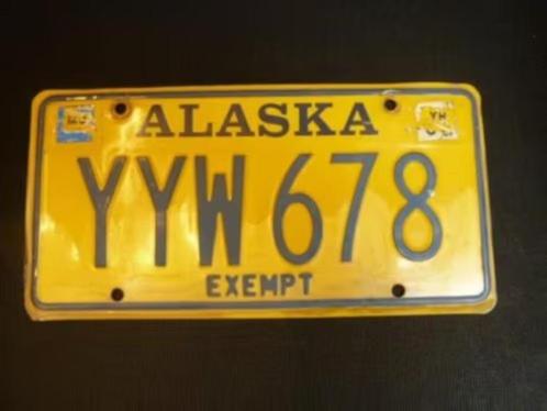 Kentekenplaat licenseplate Alaska Exempt 1 USA, Verzamelen, Automerken, Motoren en Formule 1, Gebruikt, Auto's, Verzenden