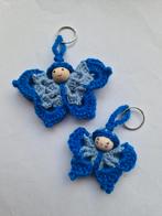 2 blauwe sleutelhangers tashangers gelukspoppetjes vlinders, Ophalen of Verzenden, Nieuw