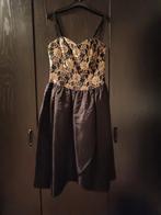 Dames zwart met goud lange avondjurk zonder mouwen maat M, Maat 38/40 (M), Galajurk, Zwart, Ophalen of Verzenden