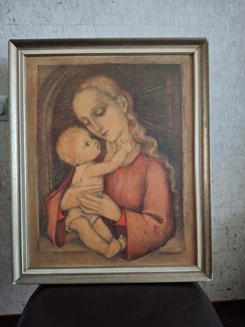 Schilderij/ prent Maria met Kind, M.J. Hummel beschikbaar voor biedingen