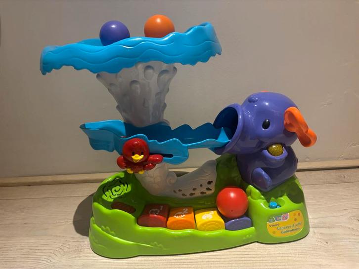 VTech Lanceer & Balanceer Leerbaan Olifant, Kinderen en Baby's, Speelgoed | Babyspeelgoed, Zo goed als nieuw, Overige typen, Met geluid