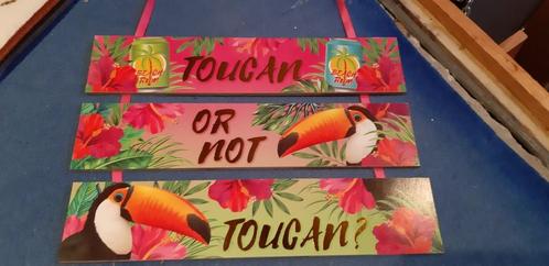 Nieuw houten wandbord Beach rum Toucan, Huis en Inrichting, Woonaccessoires | Wanddecoraties, Nieuw, Ophalen of Verzenden